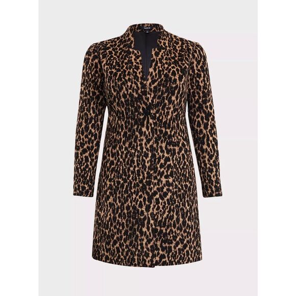 Torrid Coat women’s 2 Leopard print wool blend single button Coat Jacket - Picture 3 of 8